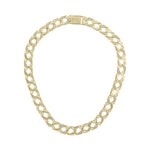 9ct Yellow Gold 13mm Plain & Nugget Flat Curb Chain