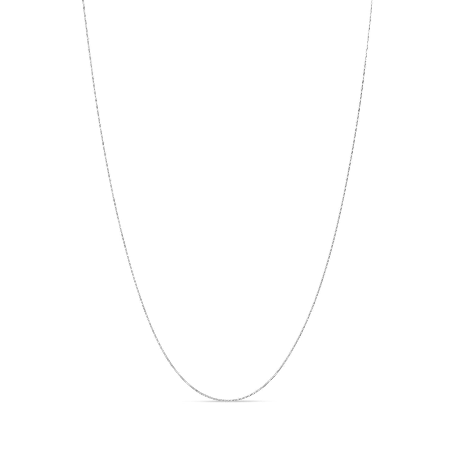 Platinum 0.8mm Fine Curb Chain Necklace