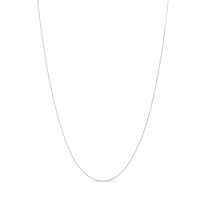 Platinum 0.8mm Fine Curb Chain Necklace