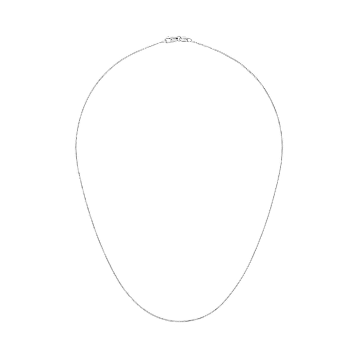 Platinum 0.8mm Fine Curb Chain Necklace
