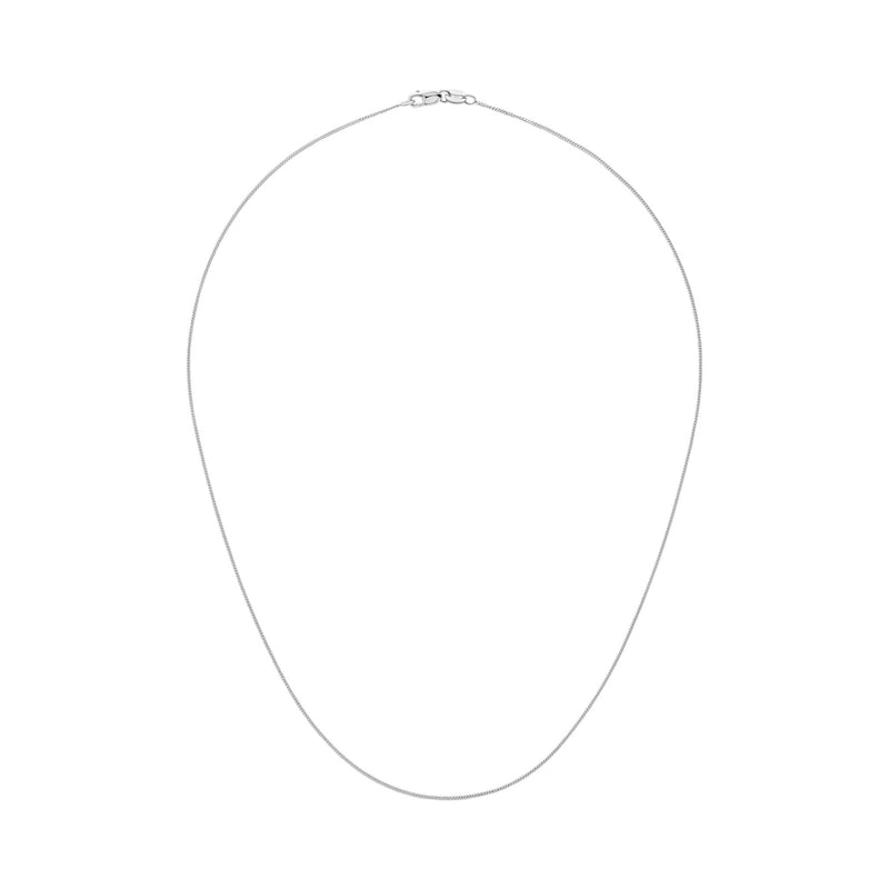 Platinum 0.8mm Fine Curb Chain Necklace