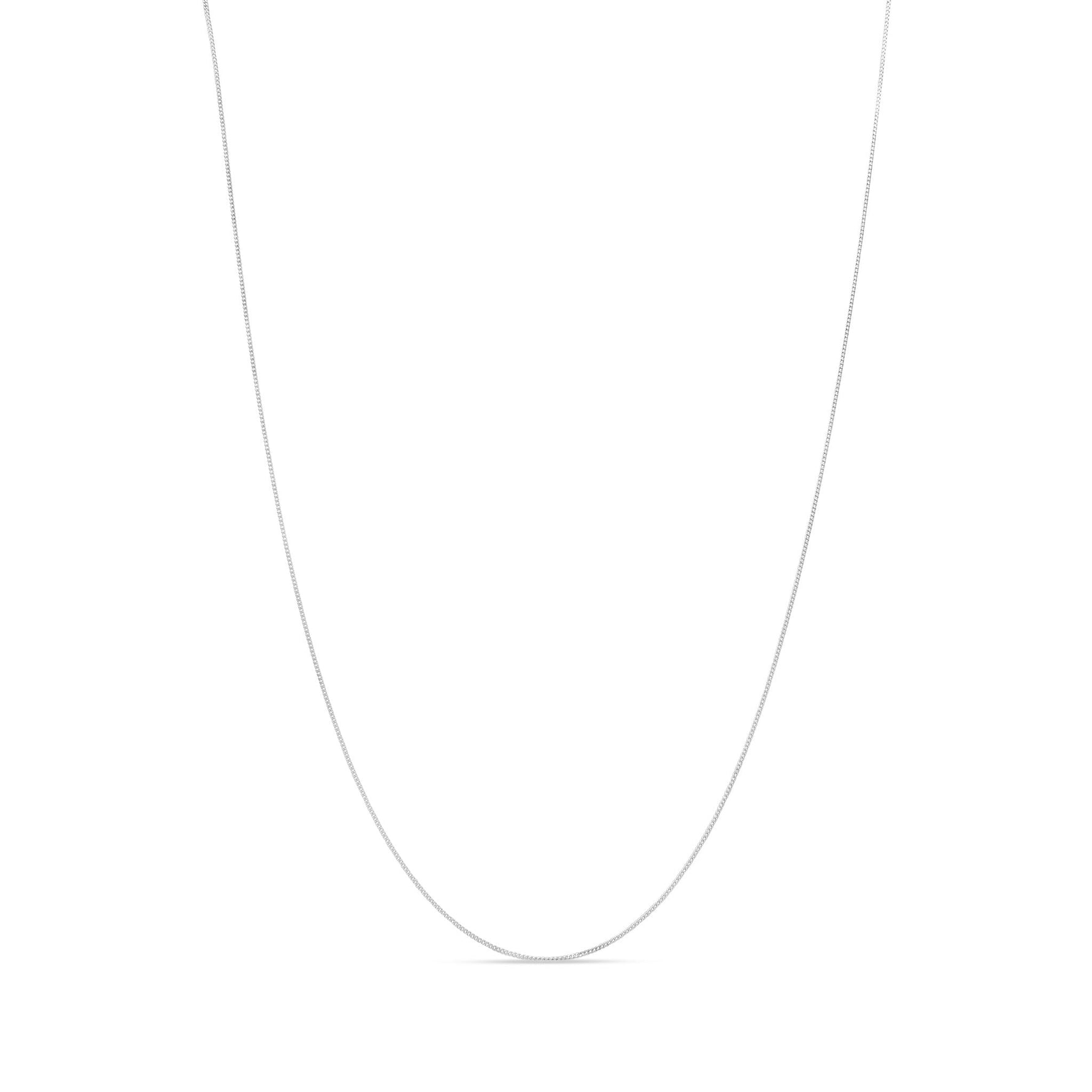 Platinum 0.9mm Fine Curb Chain Necklace
