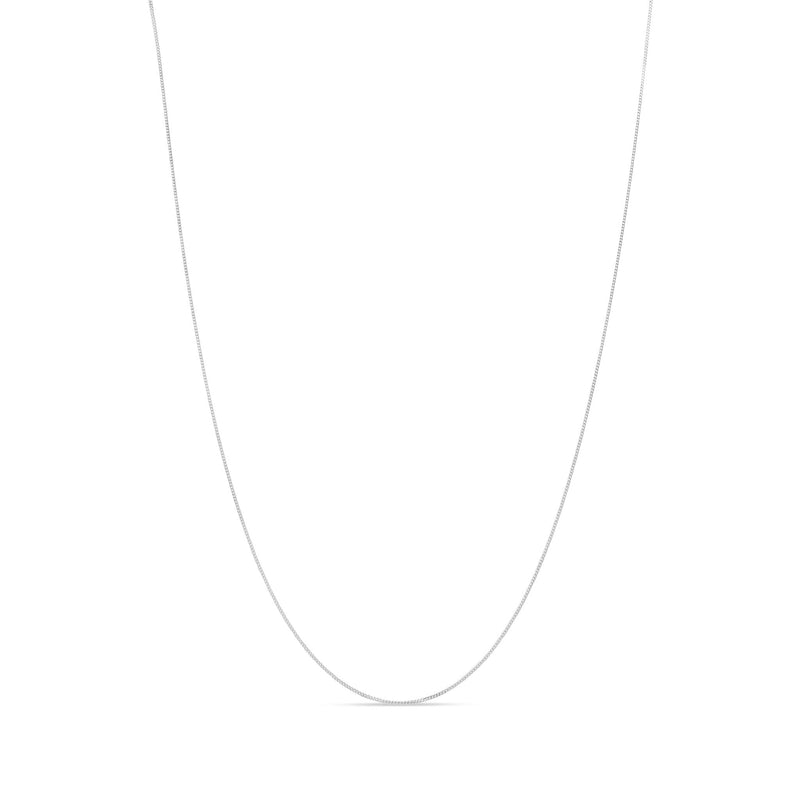 Platinum 0.9mm Fine Curb Chain Necklace