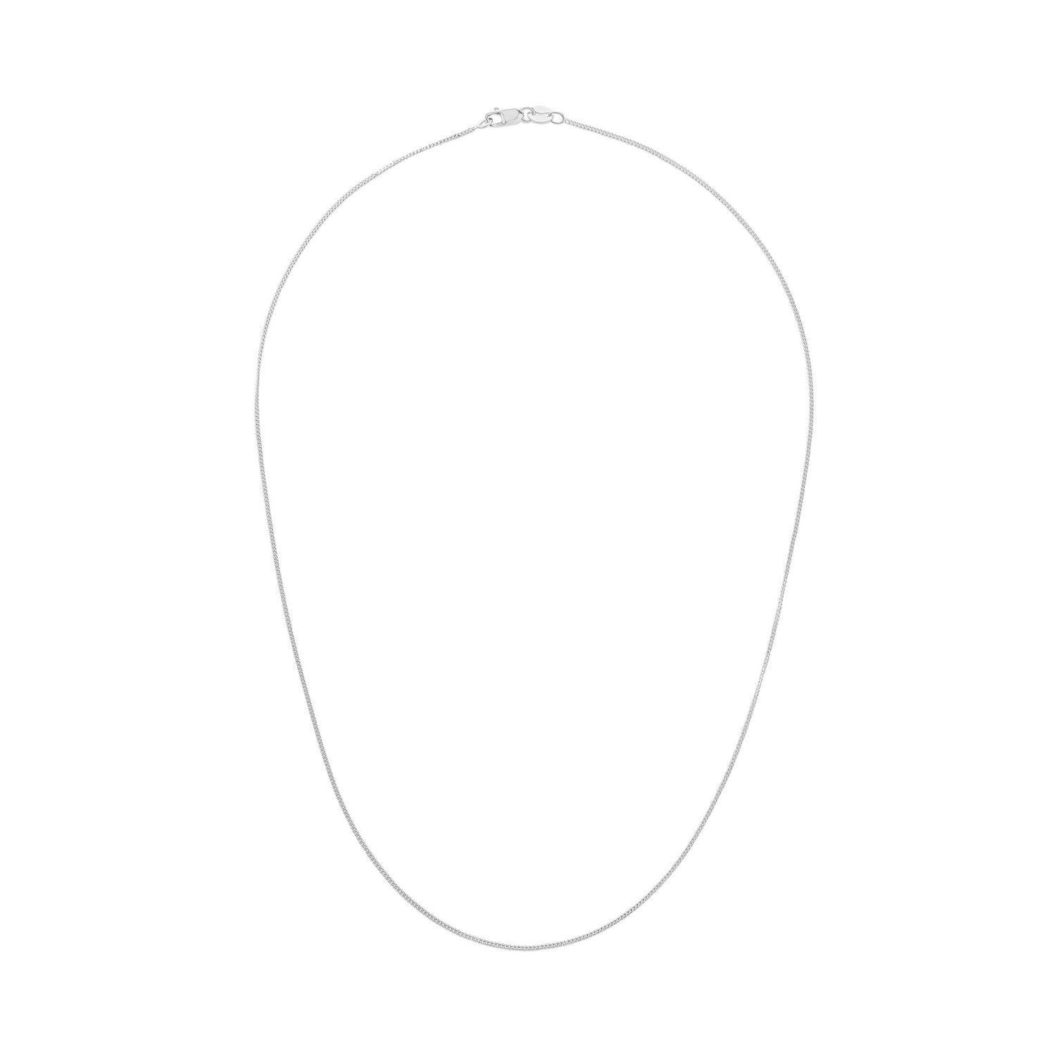 Platinum 0.9mm Fine Curb Chain Necklace