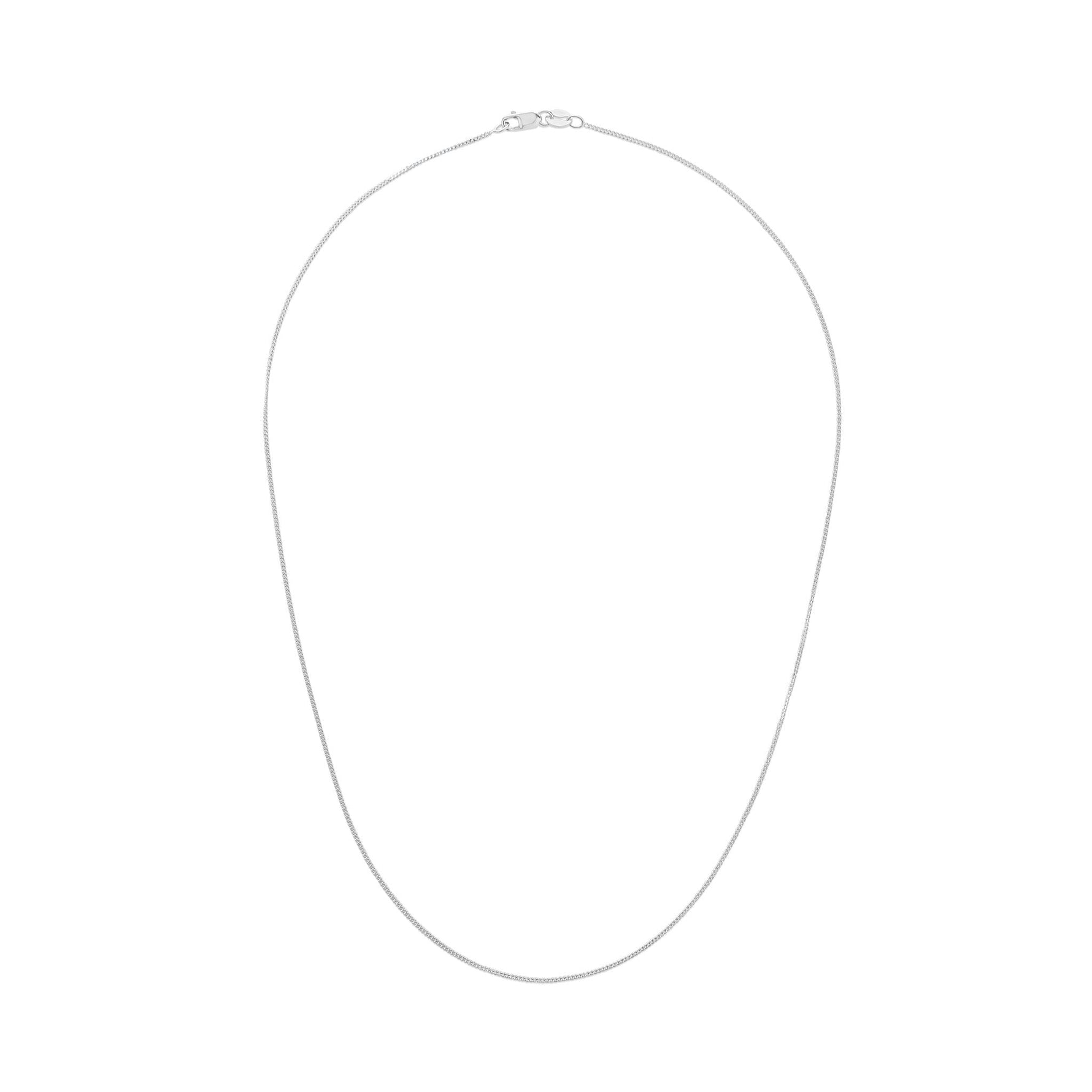 Platinum 0.9mm Fine Curb Chain Necklace