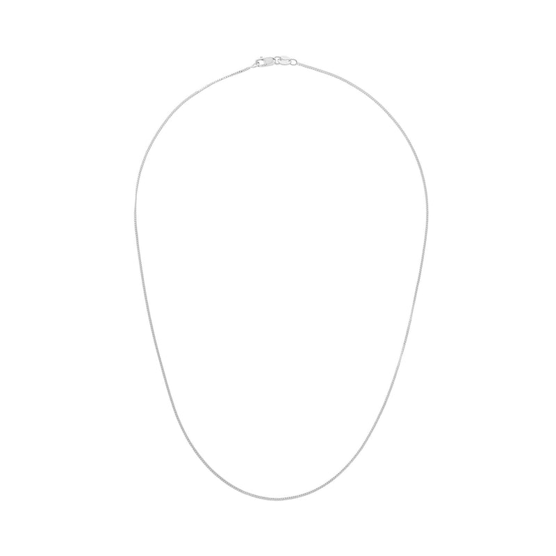 Platinum 0.9mm Fine Curb Chain Necklace