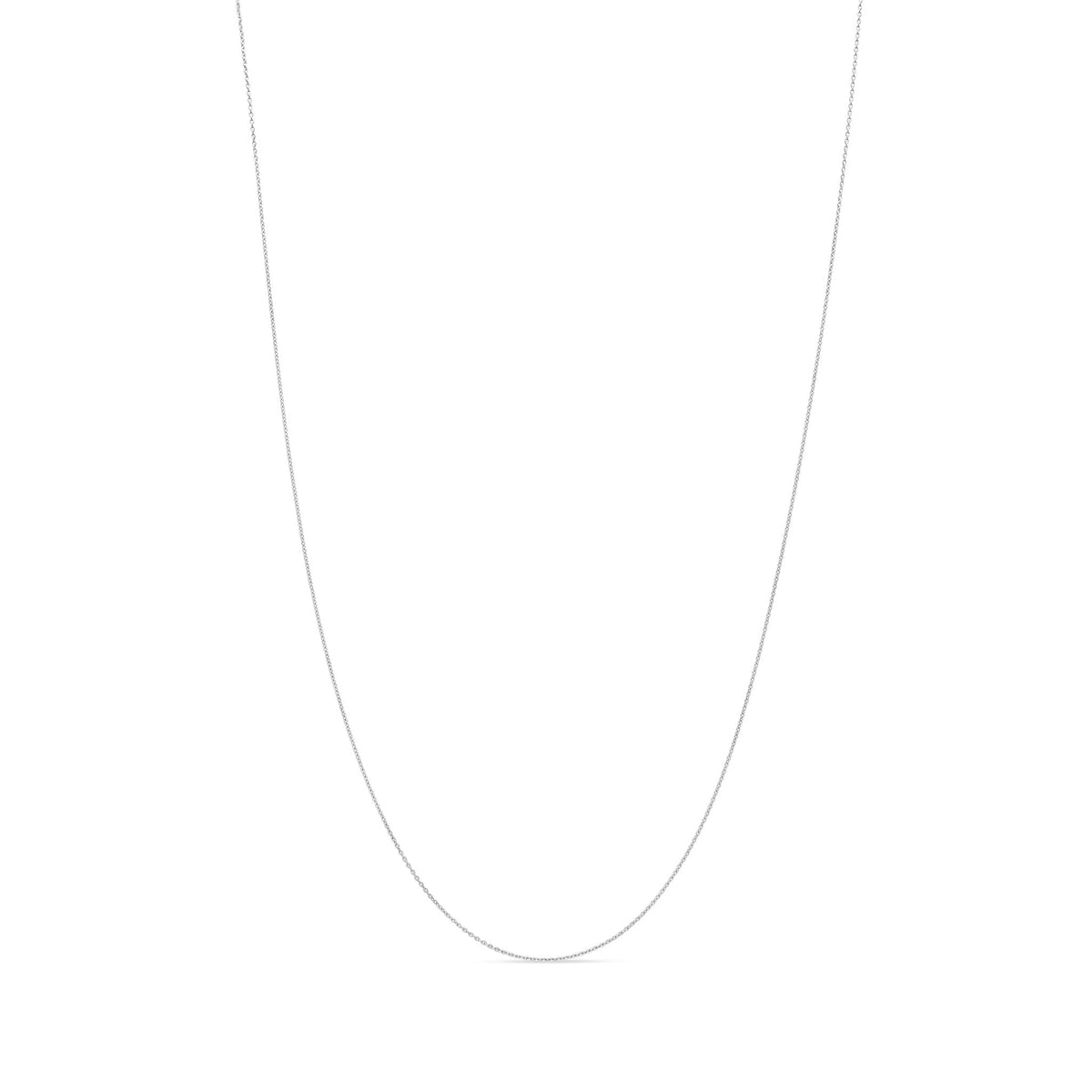 Platinum 1mm Rolo Chain Necklace