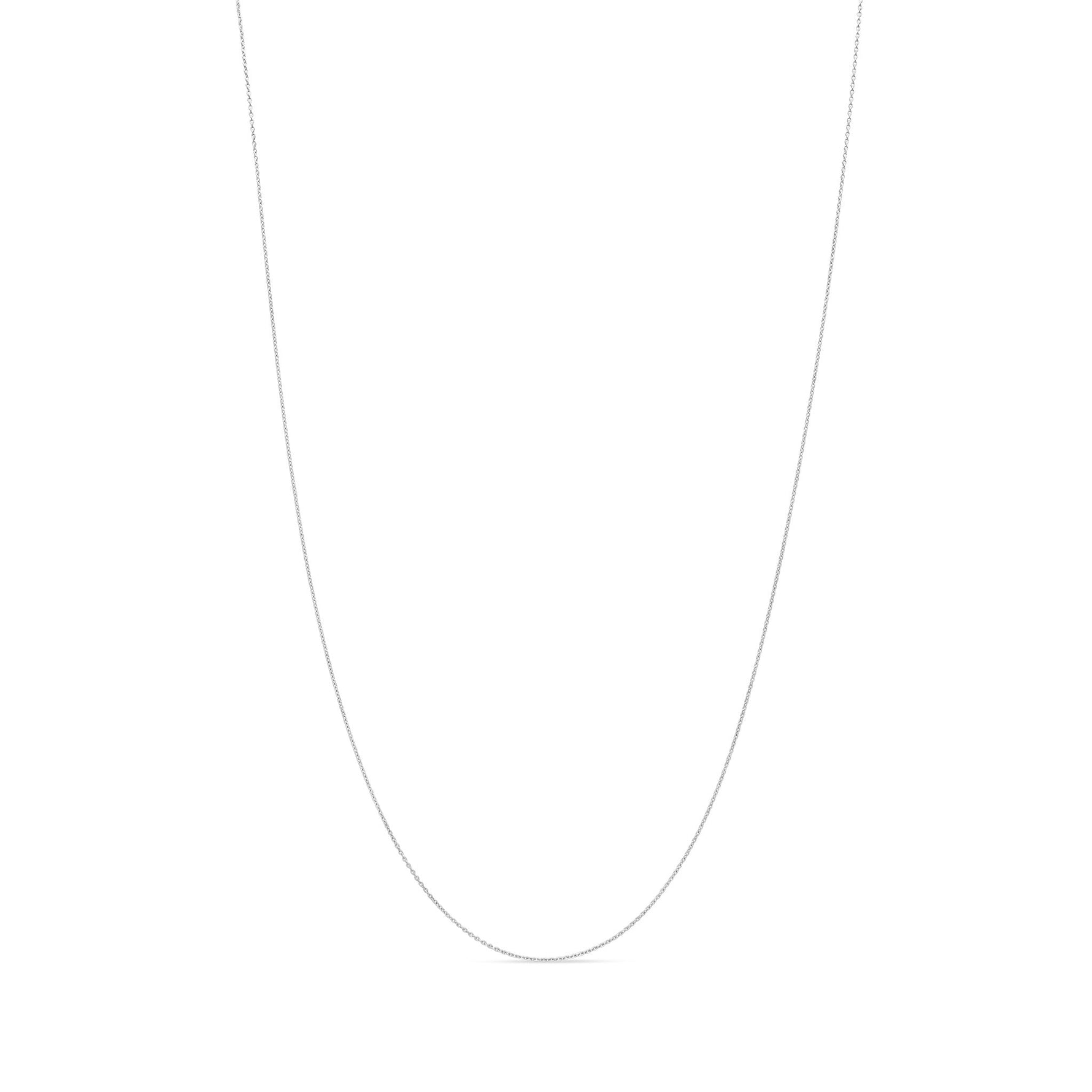 Platinum 1mm Rolo Chain Necklace