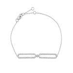 9ct White Gold Natural Diamond Double Infinity Bracelet