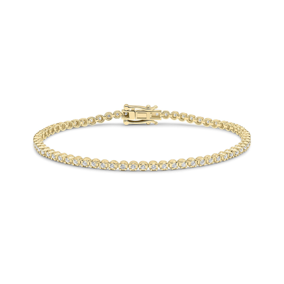 18ct Yellow Gold Natural Diamond Tennis Bracelet — 1.00ct