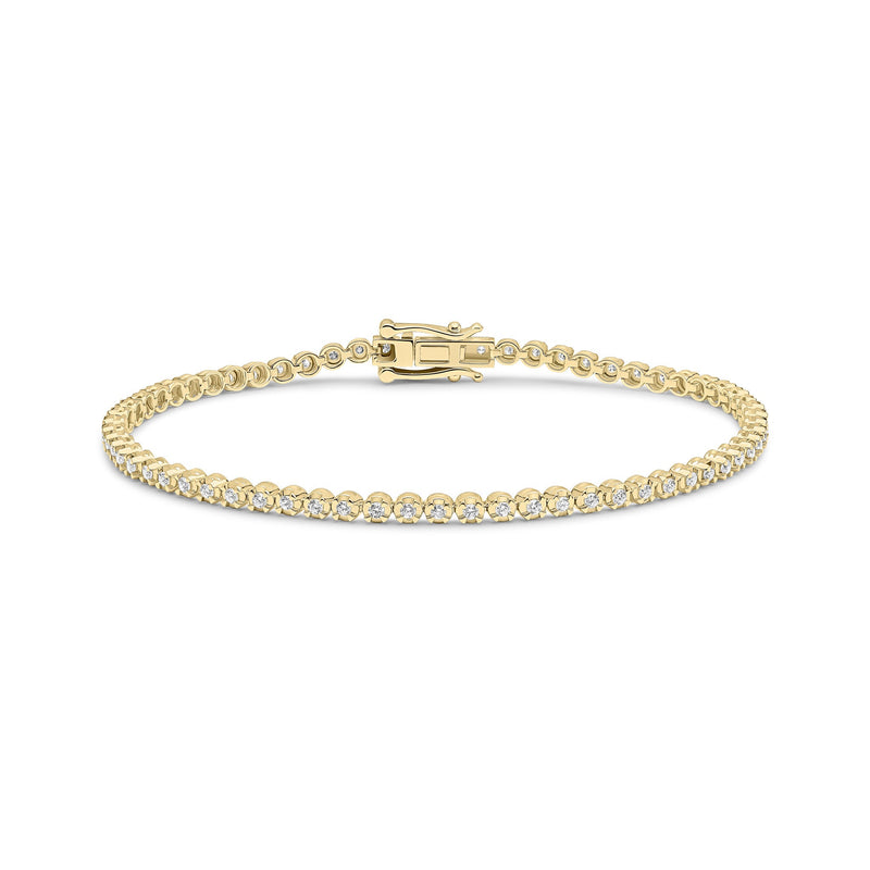 18ct Yellow Gold Natural Diamond Tennis Bracelet — 1.00ct