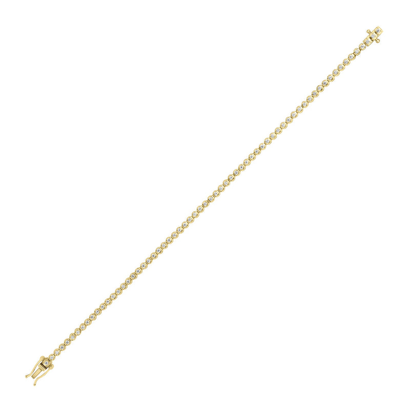18ct Yellow Gold Natural Diamond Tennis Bracelet — 1.00ct