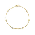 9ct White Gold Natural Diamond Double Link Friendship Bracelet