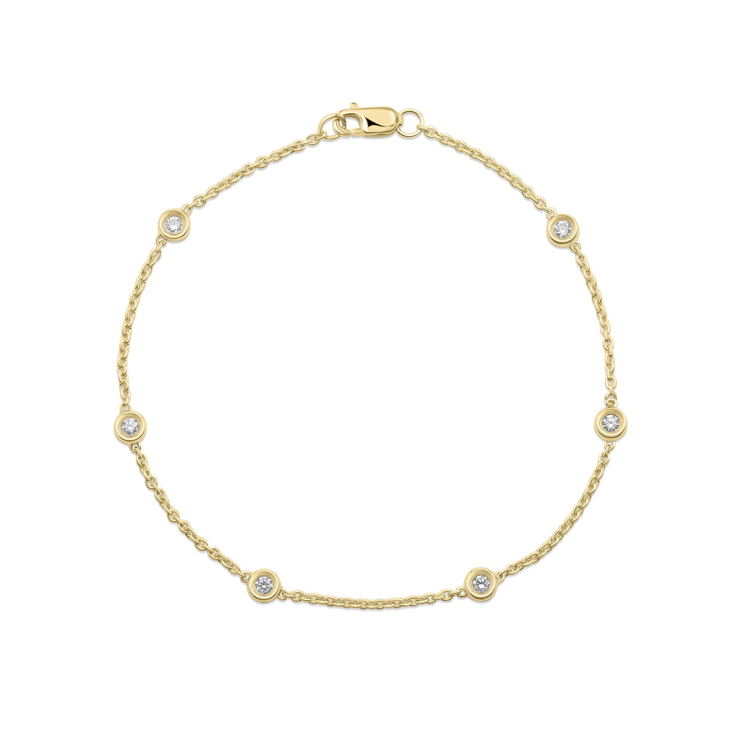 9ct White Gold Natural Diamond Double Link Friendship Bracelet