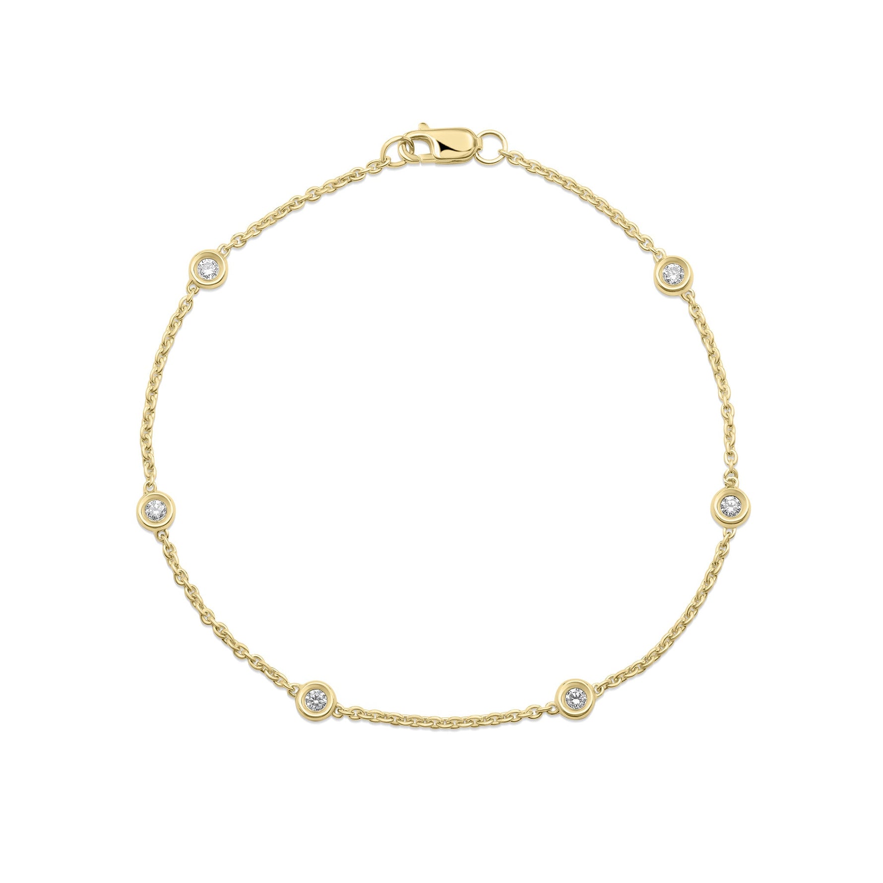 9ct White Gold Natural Diamond Double Link Friendship Bracelet