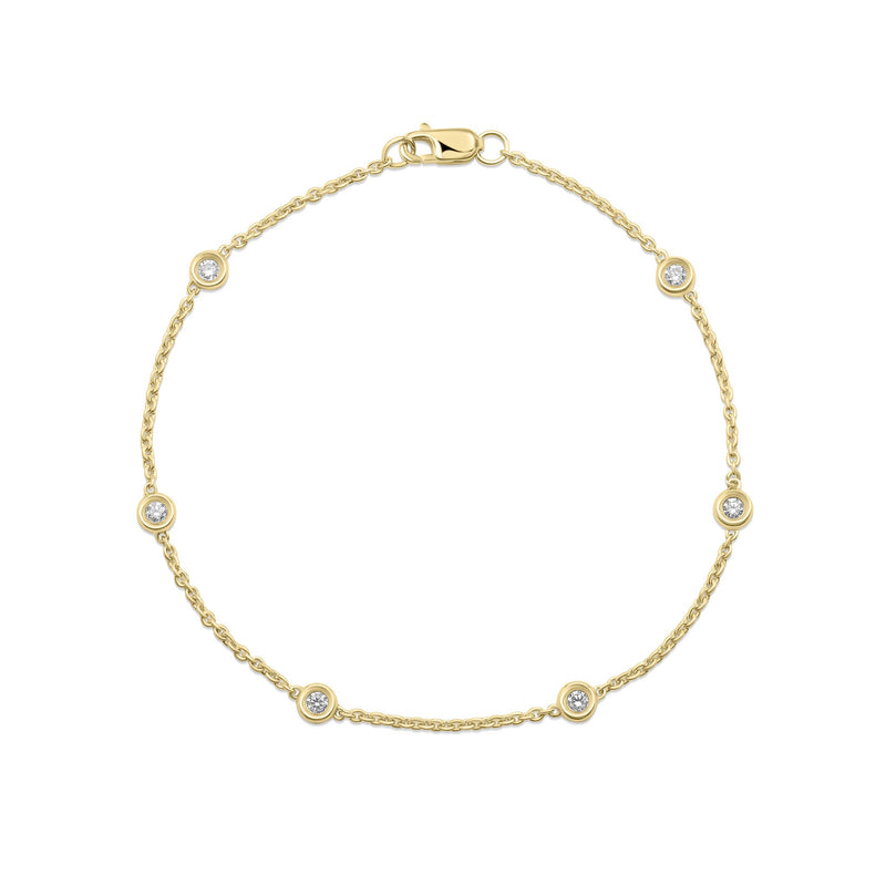 9ct White Gold Natural Diamond Double Link Friendship Bracelet