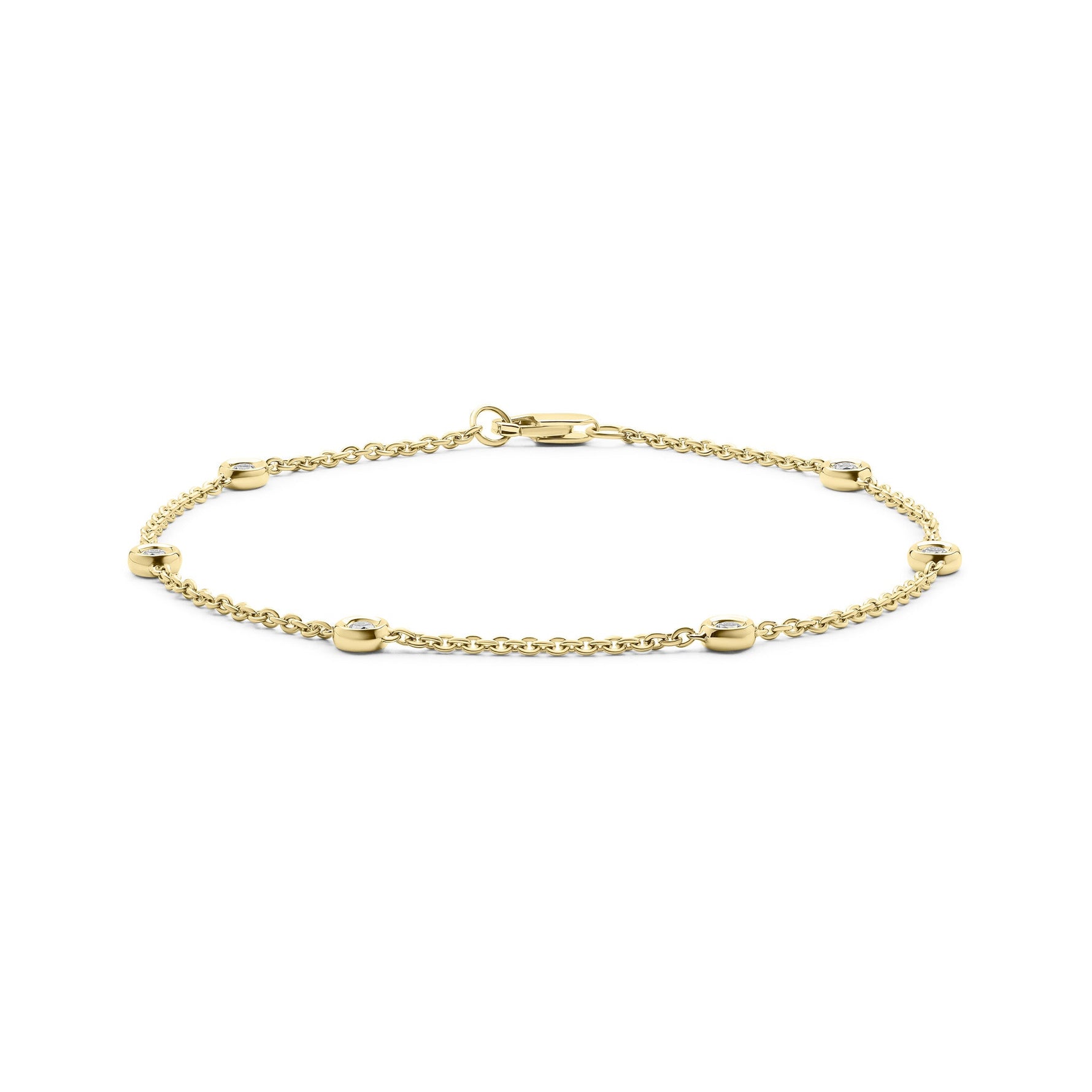9ct White Gold Natural Diamond Double Link Friendship Bracelet