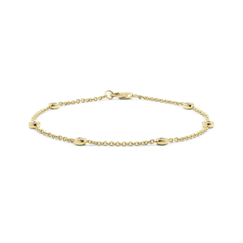9ct White Gold Natural Diamond Double Link Friendship Bracelet