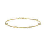 18ct Yellow Gold 0.40ct Natural Diamond Rubover Station Bracelet
