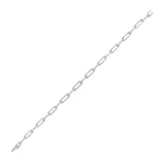 9ct White Gold Natural Diamond Paperclip Link Bracelet