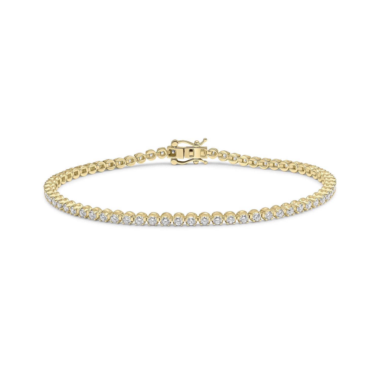 18ct Yellow Gold Natural Diamond Tennis Bracelet — 2.00ct