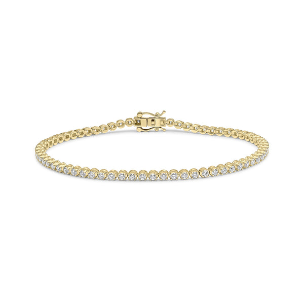 18ct Yellow Gold Natural Diamond Tennis Bracelet — 2.00ct