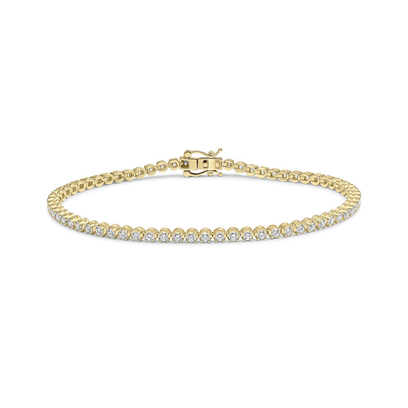 18ct Yellow Gold Natural Diamond Tennis Bracelet — 2.00ct