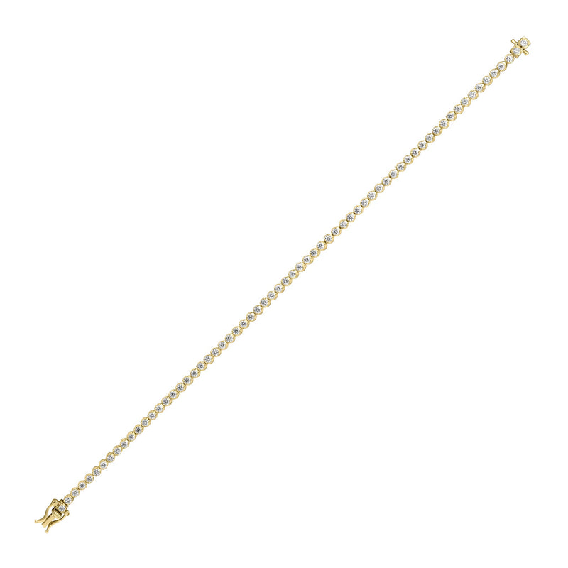 18ct Yellow Gold Natural Diamond Tennis Bracelet — 2.00ct