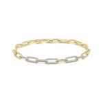 9ct Yellow & White Gold Natural Diamond Alternating Link Bracelet