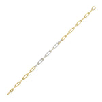 9ct Yellow & White Gold Natural Diamond Alternating Link Bracelet
