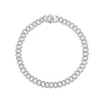 9ct White Gold Men’s Natural Diamond Curb Bracelet — 2.00ct