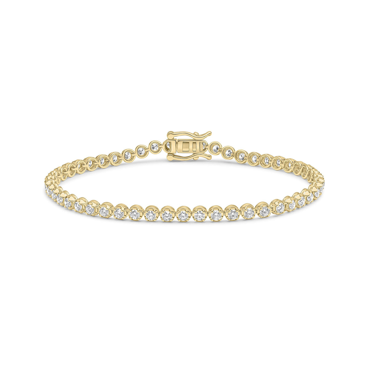 18ct Yellow Gold Natural Diamond Tennis Bracelet — 3.00ct