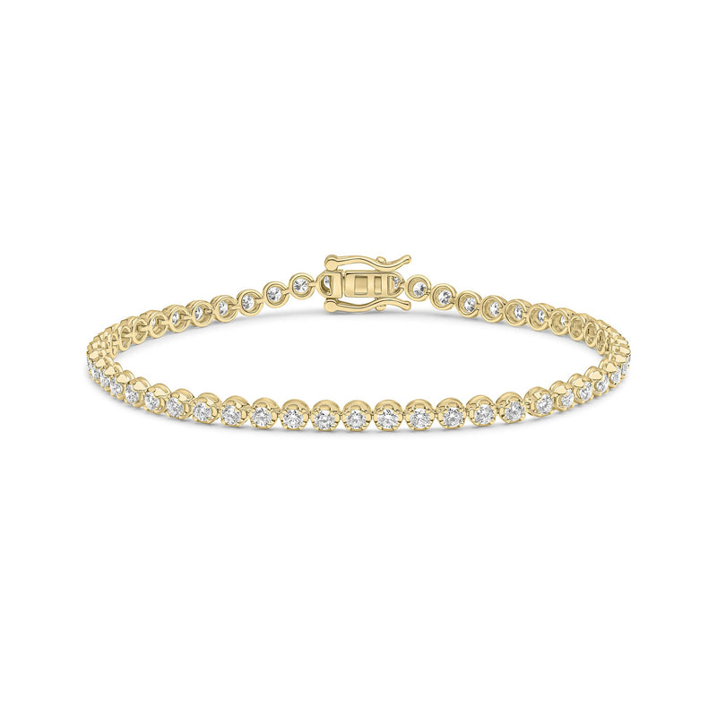 18ct Yellow Gold Natural Diamond Tennis Bracelet — 3.00ct