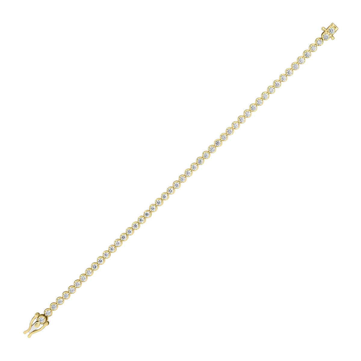 18ct Yellow Gold Natural Diamond Tennis Bracelet — 3.00ct