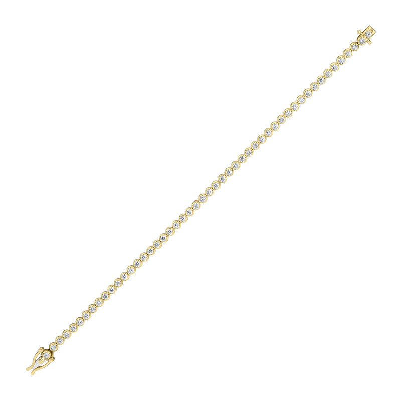18ct Yellow Gold Natural Diamond Tennis Bracelet — 3.00ct