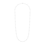 18ct White Gold 1.00ct Natural Diamond Rubover Station Necklace — 36"/91cm