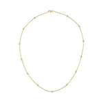 18ct Yellow Gold 0.50ct Natural Diamond Rubover Station Necklace — 18"/45cm