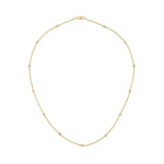 18ct Rose Gold 0.50ct Natural Diamond Rubover Station Necklace — 18"/45cm