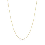 18ct Rose Gold 0.50ct Natural Diamond Rubover Station Necklace — 18"/45cm