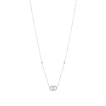 9ct White Gold Natural Diamond Interlocking Circle Necklace