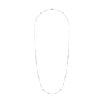 18ct White Gold 2.00ct Natural Diamond Rubover Station Necklace — 36"/91cm