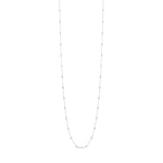 18ct White Gold 2.00ct Natural Diamond Rubover Station Necklace — 36"/91cm