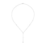 18ct White Gold Natural Diamond Y-Drop Necklace
