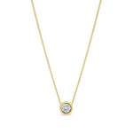 18ct Yellow Gold Natural Diamond Rubover Solitaire Pendant