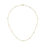 9ct Yellow Gold 0.50ct Natural Diamond Rubover Station Necklace — 18"/45cm