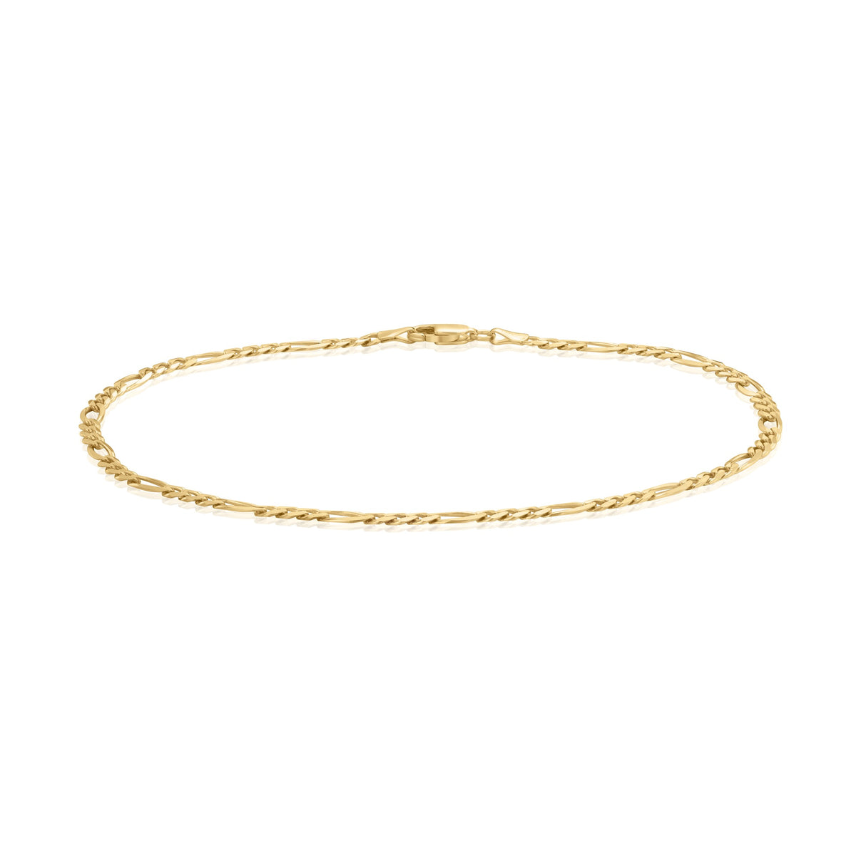9ct Yellow Gold 3.1mm Figaro Link Anklet