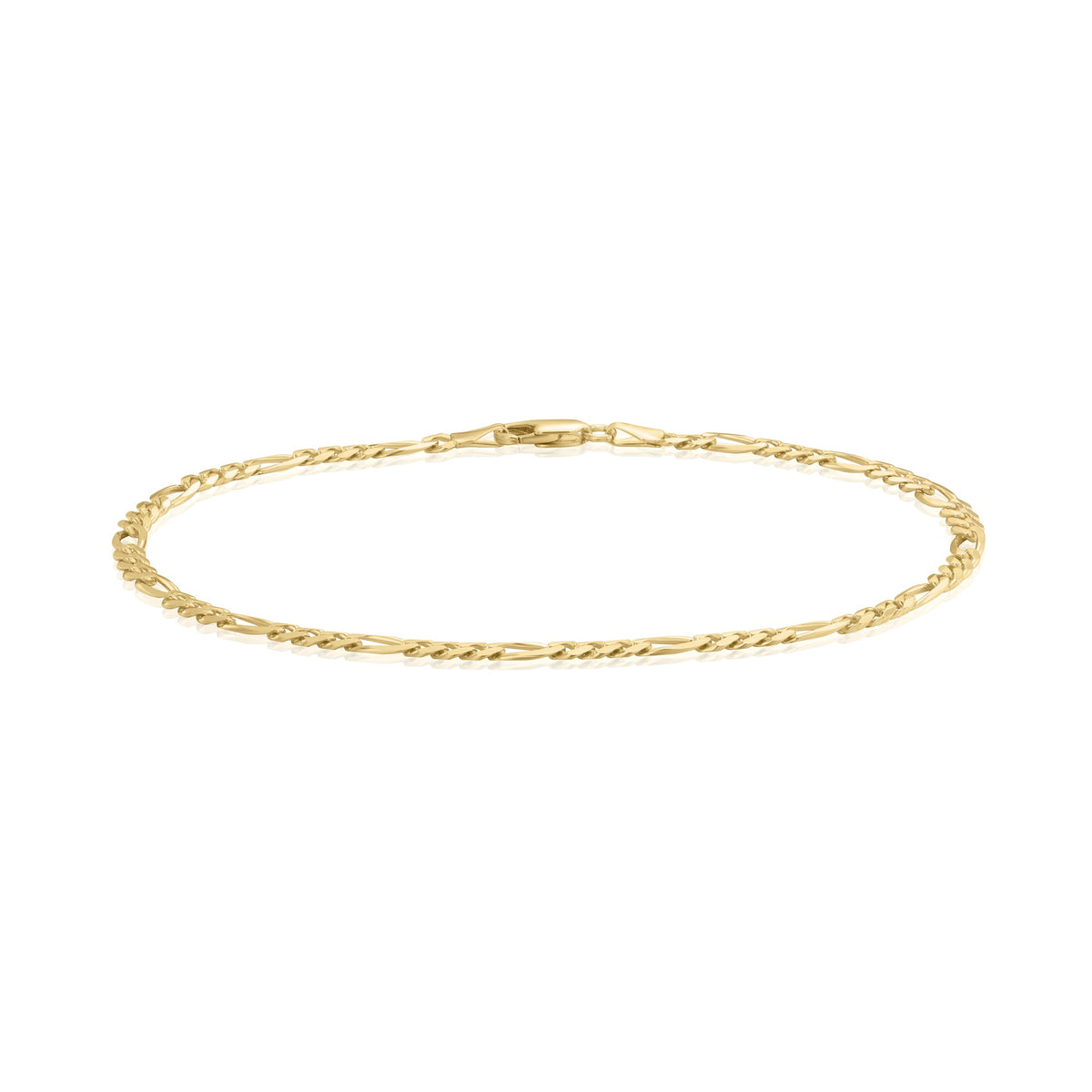 9ct Yellow Gold 3.8mm Figaro Link Anklet