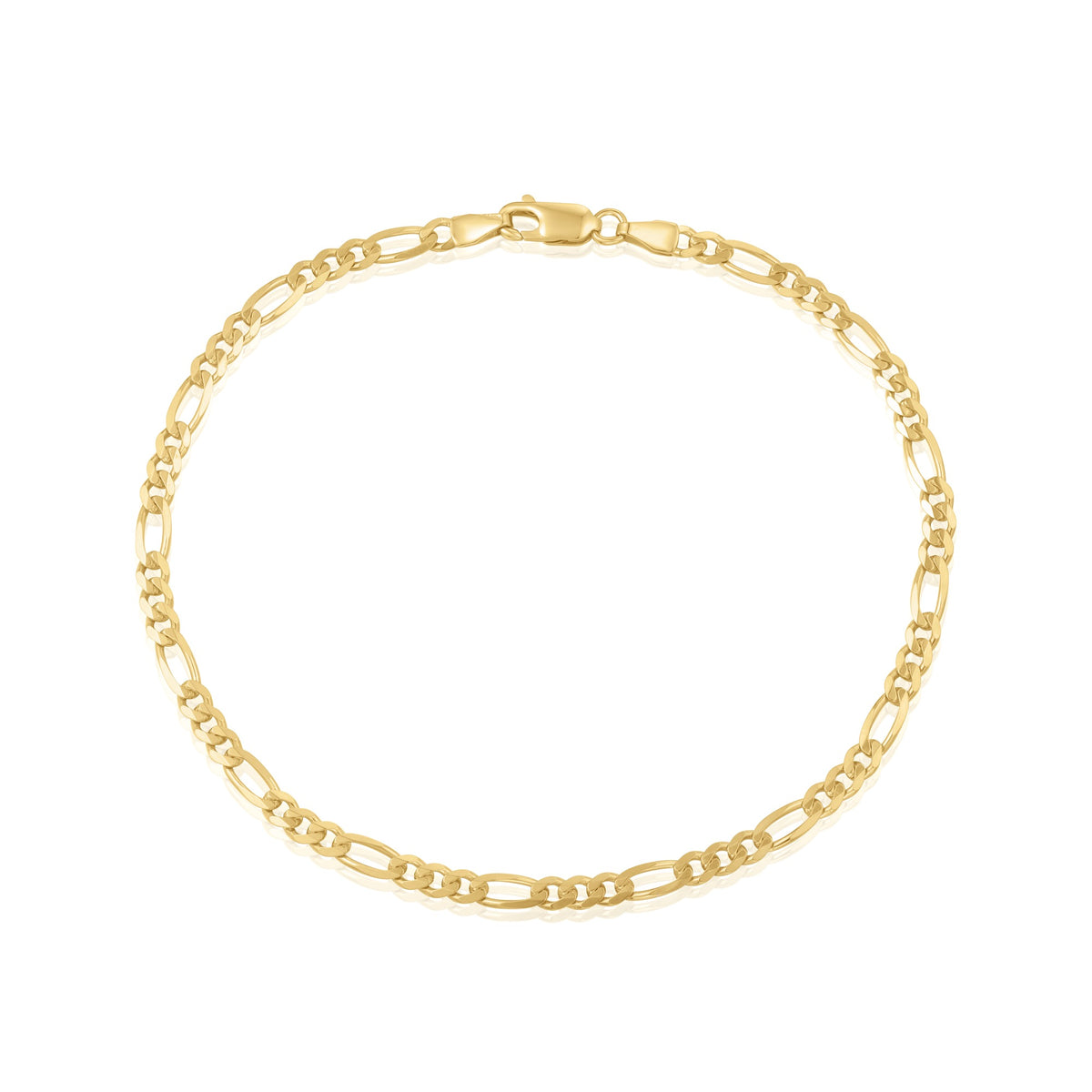 9ct Yellow Gold 3.8mm Figaro Link Anklet