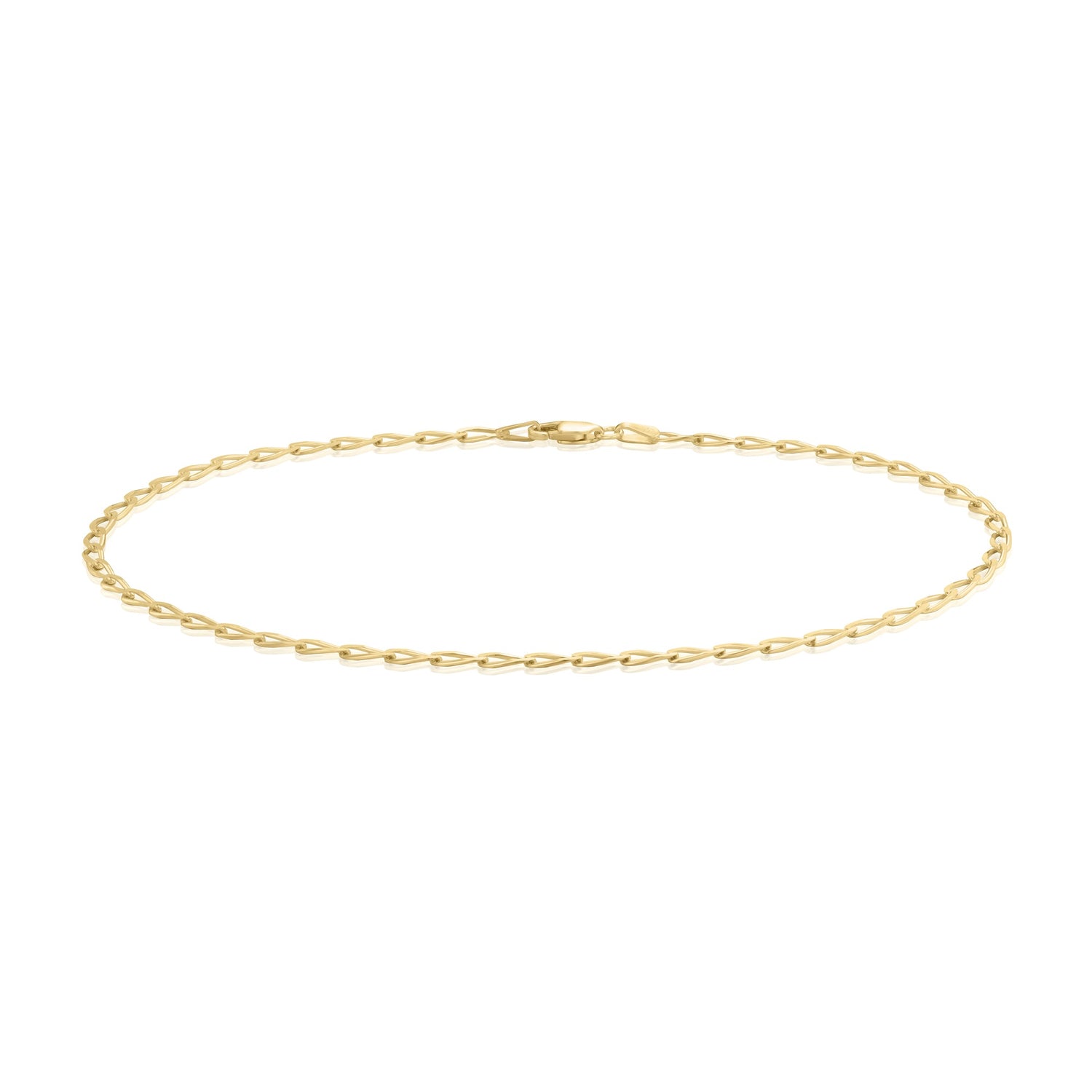 9ct Yellow Gold 2.6mm Rada Link Anklet