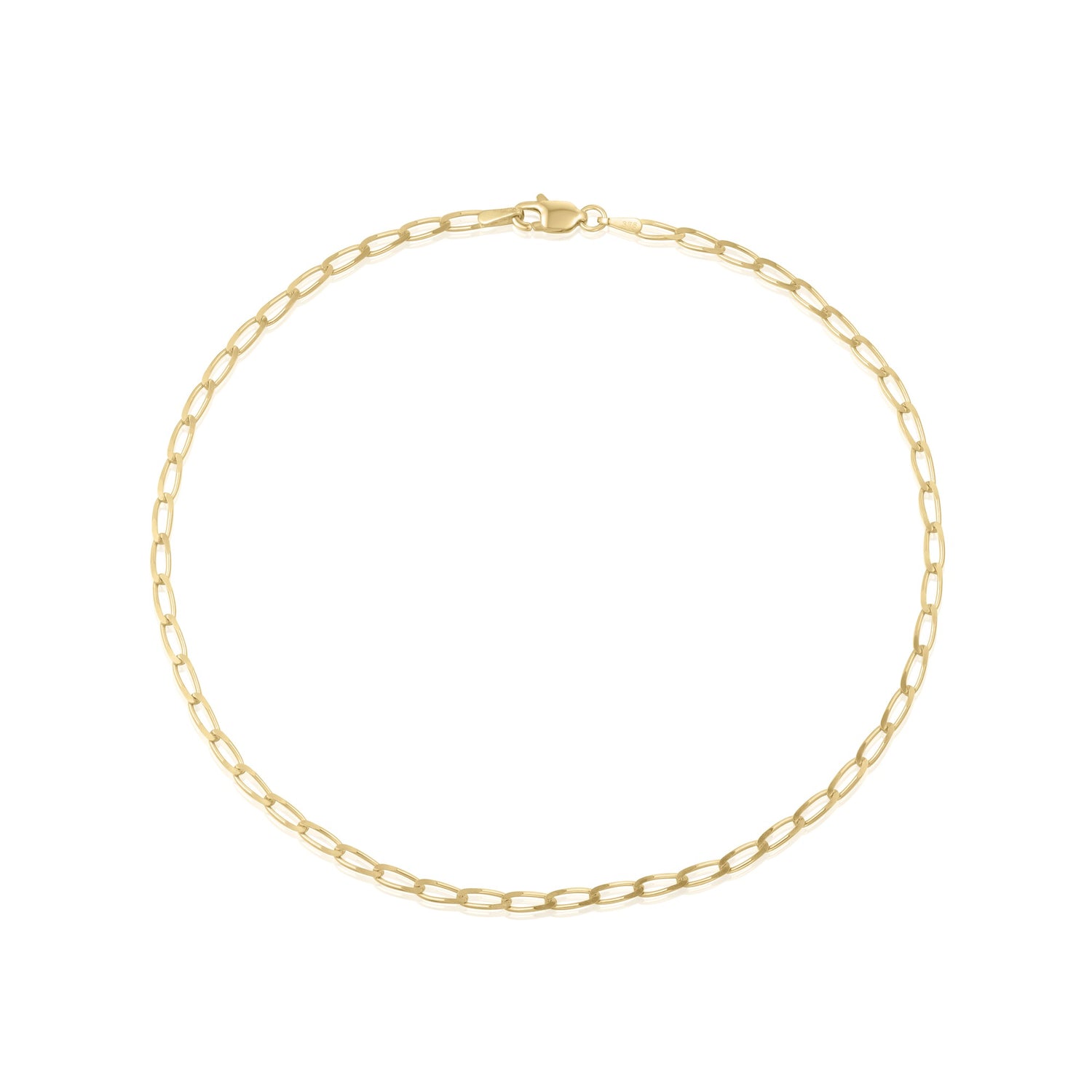 9ct Yellow Gold 2.6mm Rada Link Anklet